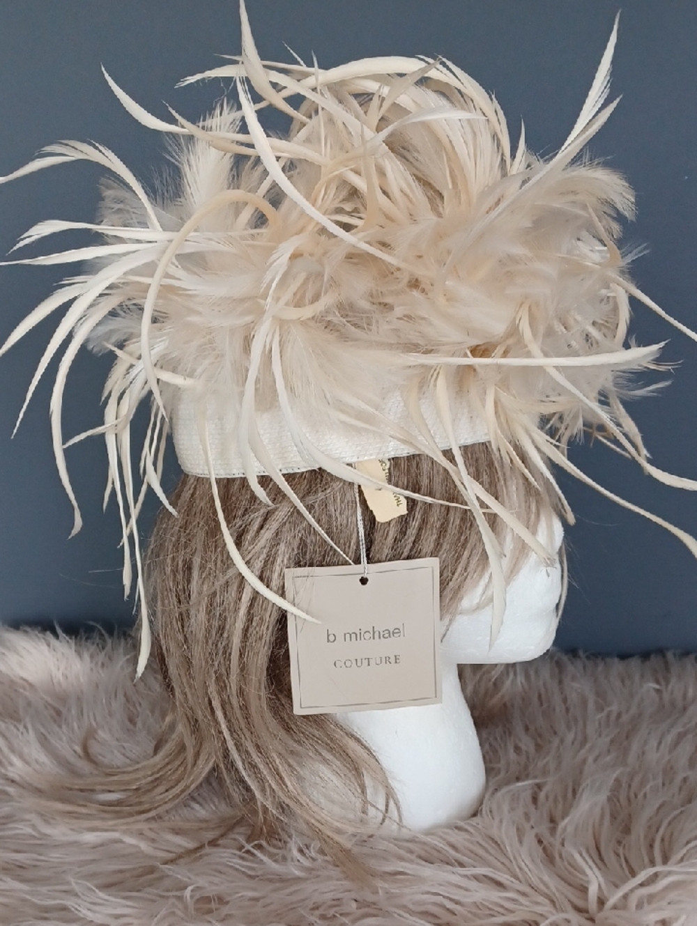 Vintage B Michael Couture Feather Fascinator Hat